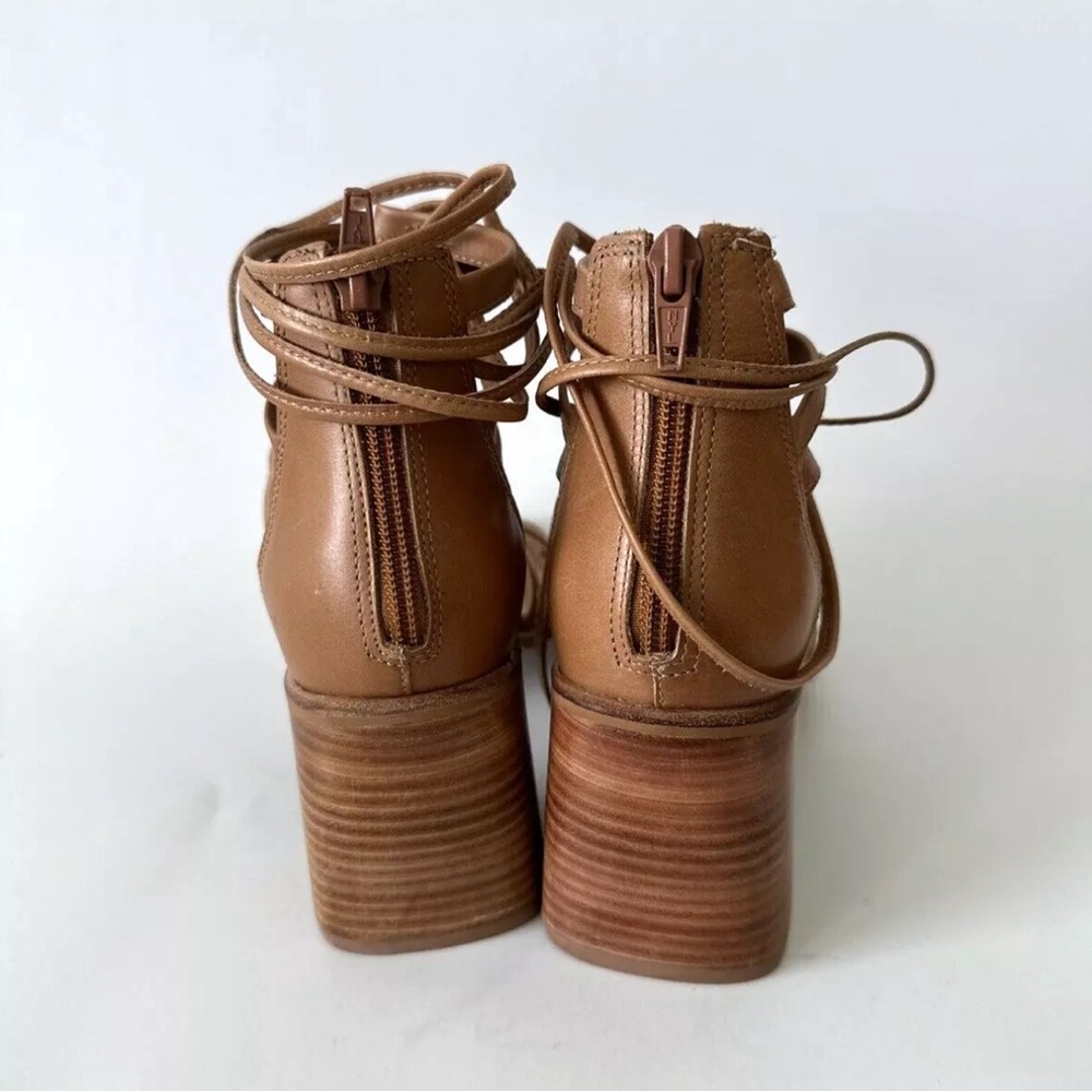 Steve Madden Cherri 30 Leather Strappy Sandals 5/6/7/9/9.5 -Tan- - Picture 5 of 6
